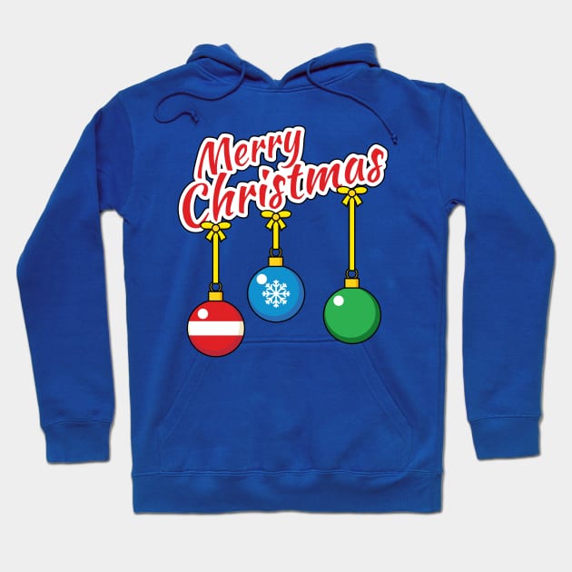 Merry Christmas with Hanging Balls Hoodie by BirdAtWork